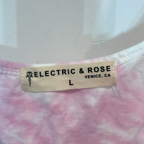 Electric & Rose Pastel Tie-Dye Cotton Tank Top women’s size large new w tags - Picture 2 of 6